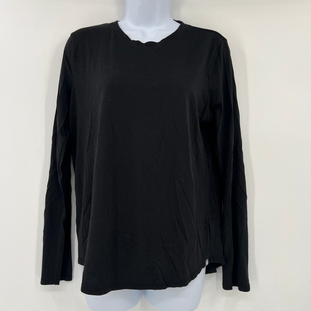 Figs Super Soft Black Pima Cotton Modal Long Sleeve Underscrub Top Womens Size M